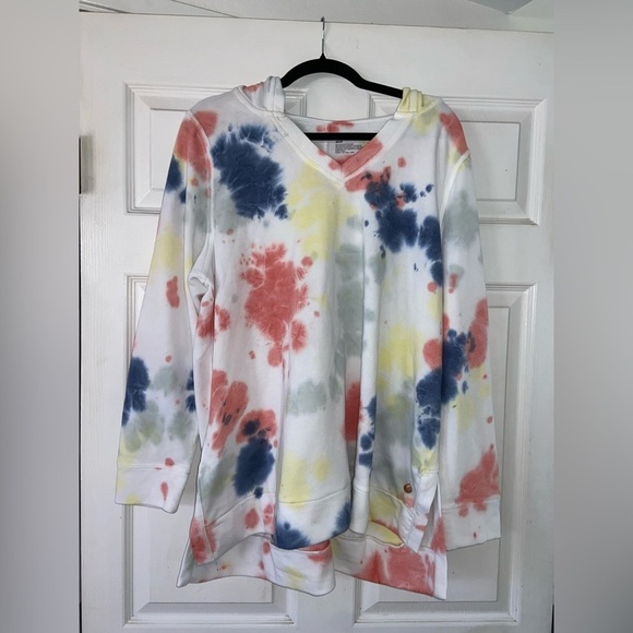 NWT Lane Bryant LIVI Women’s Size 18/20 French Terry Tie Dye Hooded Sweatshirt - Picture 2 of 7